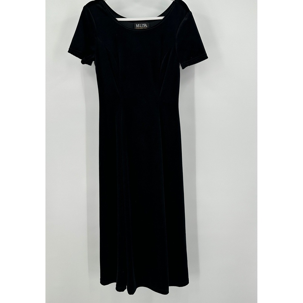 Womens Velvet Y2K Whimsigoth Maxi Dress Sz 8 Minimalist Evening Gala Minimalist